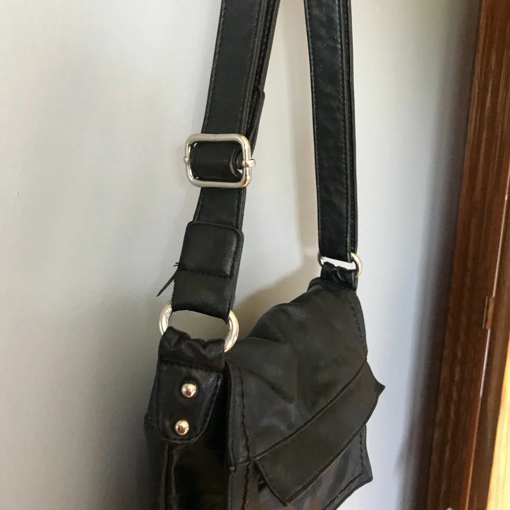 Faux leather satchel